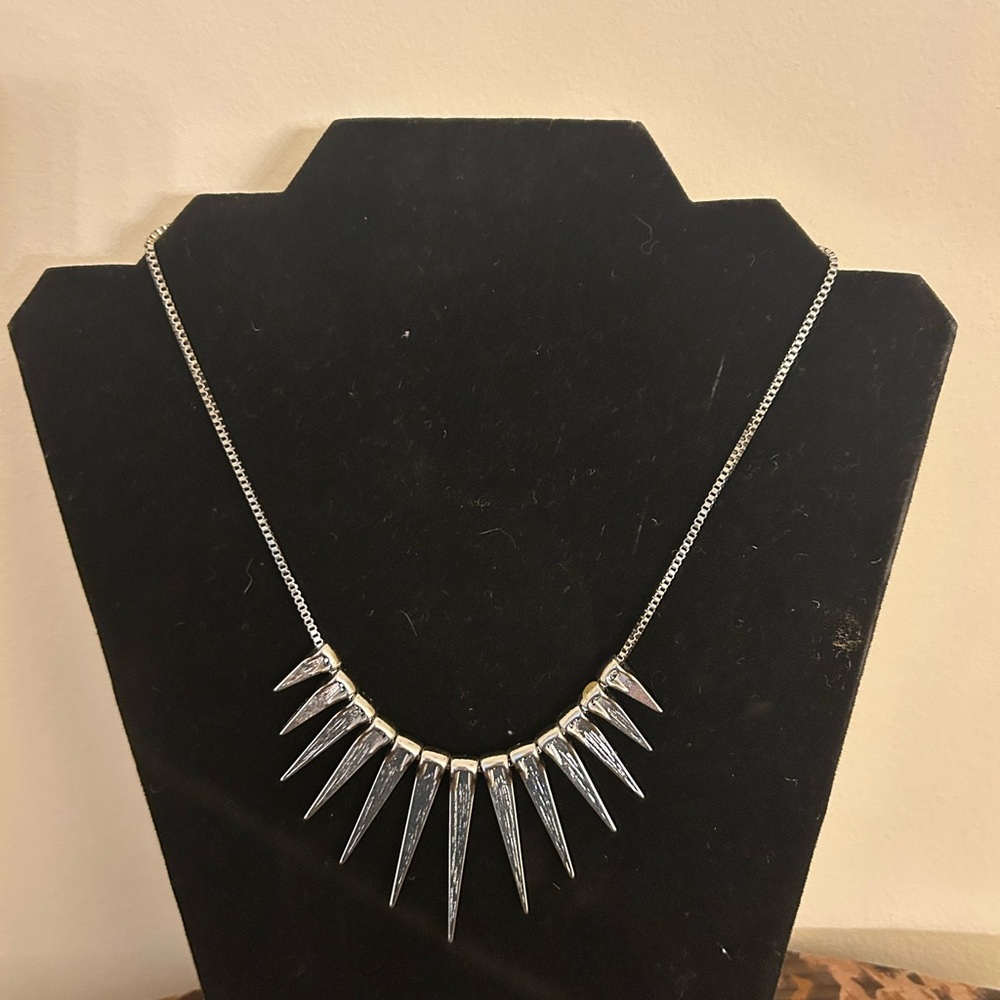 Silver Spike Necklace